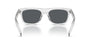 Prada PR B12S 12R07T square sunglasses for men in full rim acetate, with transparent grey frame, and dark blue lenses. 55mm in lens size, 19mm in bridge size, and 145mm in temple length.