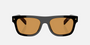 Prada PR B12S 16K60F square sunglasses for men in full rim acetate, with black frame, and photochromic brown lenses. 55mm in lens size, 19mm in bridge size, and 145mm in temple length.