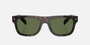 Prada PR B12S 17N20G square sunglasses for men in full rim acetate, with havana frame, and green lenses. 55mm in lens size, 19mm in bridge size, and 145mm in temple length.