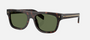 Prada PR B12S 17N20G square sunglasses for men in full rim acetate, with havana frame, and green lenses. 55mm in lens size, 19mm in bridge size, and 145mm in temple length.