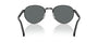Prada PR B51S 1AB5Z1 oval sunglasses for men in full rim metal, with glossy black frame, and black lenses. 53mm in lens size, 21mm in bridge size, and 145mm in temple length.