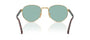 Prada PR B51S 5AK40K oval sunglasses for men in full rim metal, with shiny gold frame, and green lenses. 53mm in lens size, 21mm in bridge size, and 145mm in temple length.