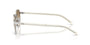 Prada PR B52S 1BC80K round sunglasses for women in full rim steel, with silver frame, and light yellow with brown lenses. 49mm in lens size, 21mm in bridge size, and 145mm in temple length.