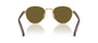 Prada PR B52S 5AK09Z round sunglasses for women in full rim steel, with gold frame, and dark brown lenses.