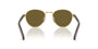 Prada PR B52S 5AK09Z round sunglasses for women in full rim steel, with gold frame, and dark brown lenses.