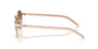 Prada PR B52S ZVN0A6 round sunglasses for women in full rim steel, with pale gold frame, and brown gradient lenses. 49mm in lens size, 21mm in bridge size, and 145mm in temple length.