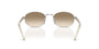 Prada PR B53S 1BC80K oval sunglasses for women in full rim steel, with silver frame, and light yellow with brown lenses. 52mm in lens size, 21mm in bridge size, and 145mm in temple length.