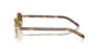 Prada PR B53S 5AK09Z oval sunglasses for women in full rim steel, with gold frame, and dark brown lenses.