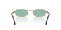 Prada PR B54S 5AK40K rectangular sunglasses for men in full rim metal, with gold frame, and petrol green lenses. 54mm in lens size, 20mm in bridge size, and 145mm in temple length.