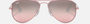 Ray-Ban Junior Aviator Kids RJ9506S 211/7E pilot sunglasses for kids in full rim metal, with polished pink frame, and pink lenses. 52mm in lens size, 14mm in bridge size, and 125mm in temple length.