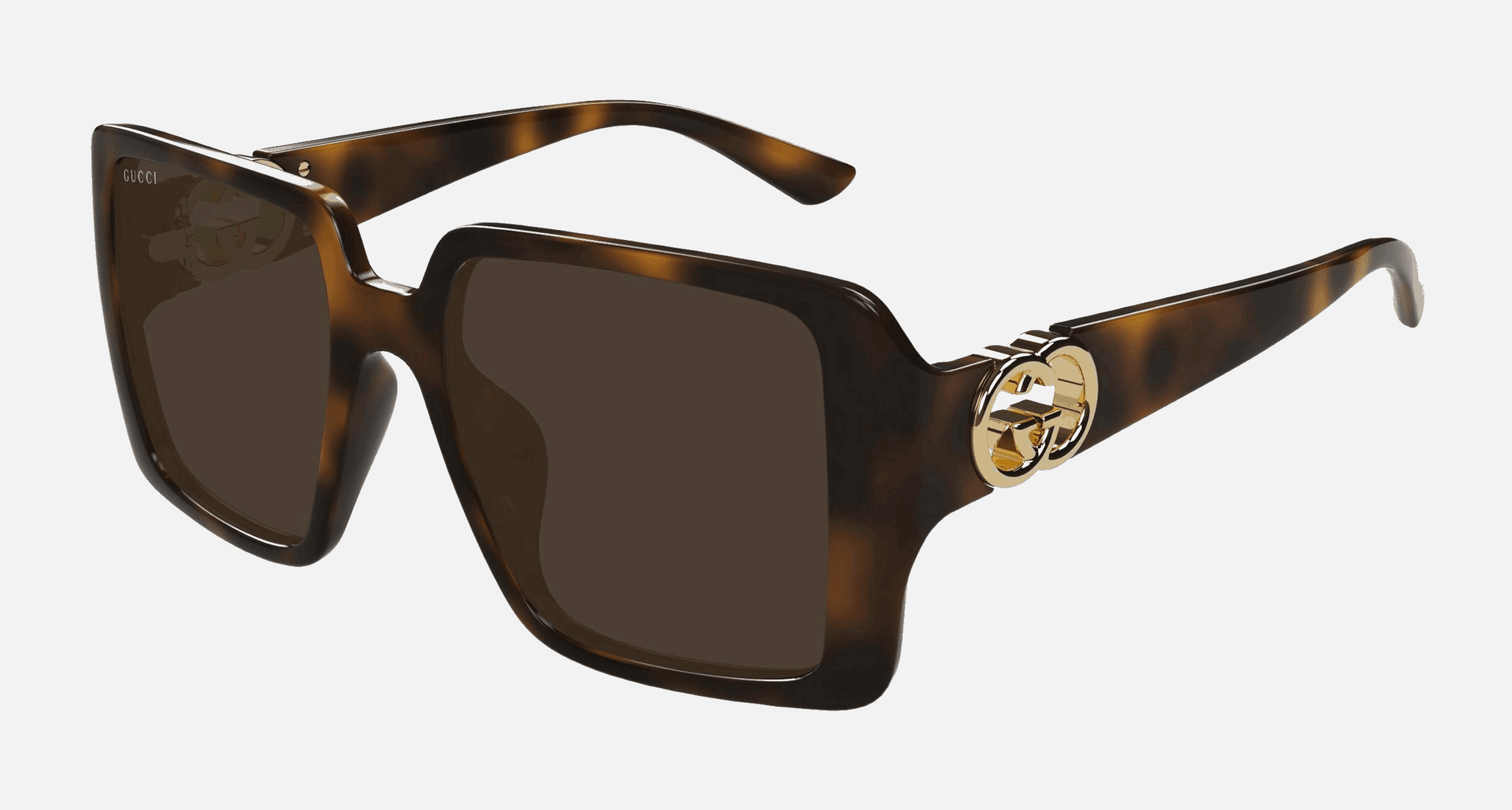 Gucci GG1692S 002  women's full rim square sunglasses in havana frame and brown lenses, with 54mm lens size, 18mm bridge size, and 135mm temple size. Available in Dubai, UAE.