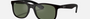 Ray-Ban Junior RJ9062S 701371 square sunglasses for kids in full rim injected, with matte black frame, and dark green lenses. 48mm in lens size, 16mm in bridge size, and 125mm in temple length.