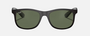 Ray-Ban Junior RJ9062S 701371 square sunglasses for kids in full rim injected, with matte black frame, and dark green lenses. 48mm in lens size, 16mm in bridge size, and 125mm in temple length.
