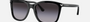 Emporio Armani EA 4060 50178G square sunglasses for women in full rim plastic, with shiny black frame, and gradient grey lenses. 56mm in lens size, 18mm in bridge size, and 140mm in temple length.
