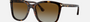 Emporio Armani EA 4060 5026T5 square sunglasses for women in full rim plastic, with shiny havana frame, and gradient brown lenses. 56mm in lens size, 18mm in bridge size, and 140mm in temple length.