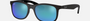 Ray-Ban Junior RJ9062S 701355 square sunglasses for kids in full rim injected, with matte black frame, and blue flash lenses. 48mm in lens size, 16mm in bridge size, and 125mm in temple length.