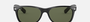 Ray-Ban New Wayfarer RB2132 901 square sunglasses for unisex in full rim plastic, with black frame, and green lenses. 52mm in lens size, 18mm in bridge size, and 145mm in temple length.