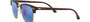 Ray-Ban Clubmaster Classic RB3016 114517 square sunglasses for unisex in full rim plastic, with havana on gold frame, and blue mirror lenses. 51mm in lens size, 21mm in bridge size, and 145mm in temple length.