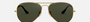 Ray-Ban Aviator Havana Collection RB3025 181 aviator sunglasses for unisex in full rim metal, with gold frame, and green lenses. 62mm in lens size, 14mm in bridge size, and 140mm in temple length.