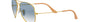 Ray-Ban Aviator Gradient RB3025 001/3F aviator sunglasses for unisex in full rim metal, with gold frame, and light blue lenses. 62mm in lens size, 14mm in bridge size, and 135mm in temple length.