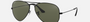 Ray-Ban Aviator Classic RB3025 002/58 aviator sunglasses for unisex in full rim metal, with black frame, and green lenses. 55mm in lens size, 14mm in bridge size, and 145mm in temple length.
