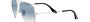 Ray-Ban Aviator Gradient RB3025 003/3F aviator sunglasses for unisex in full rim metal, with silver frame, and light blue gradient lenses. 62mm in lens size, 14mm in bridge size, and 140mm in temple length.