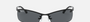 Ray-Ban RB3183 002/81 rectangular sunglasses for men in semi-rimless metal, with black frame, and dark grey lenses. 63mm in lens size, 15mm in bridge size, and 125mm in temple length.