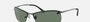 Ray-Ban RB3183 004/71 rectangular sunglasses for men in semi-rimless metal, with gunmetal frame, and dark green lenses. 63mm in lens size, 15mm in bridge size, and 125mm in temple length.