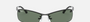 Ray-Ban RB3183 004/71 rectangular sunglasses for men in semi-rimless metal, with gunmetal frame, and dark green lenses. 63mm in lens size, 15mm in bridge size, and 125mm in temple length.