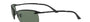 Ray-Ban RB3183 006/71 rectangular sunglasses for men in semi-rimless metal, with matte black frame, and green lenses. 63mm in lens size, 15mm in bridge size, and 125mm in temple length.