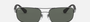Ray-Ban RB3445 004 rectangular sunglasses for men in full rim metal, with gunmetal frame, and green classic g-15 lenses. 61mm in lens size, 17mm in bridge size, and 130mm in temple length.