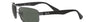 Ray-Ban RB3445 004 rectangular sunglasses for men in full rim metal, with gunmetal frame, and green classic g-15 lenses. 61mm in lens size, 17mm in bridge size, and 130mm in temple length.