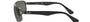 Ray-Ban RB3445 004 rectangular sunglasses for men in full rim metal, with gunmetal frame, and green classic g-15 lenses. 61mm in lens size, 17mm in bridge size, and 130mm in temple length.