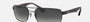 Ray-Ban RB3445 006/11 rectangular sunglasses for men in full rim metal, with matte black frame, and grey gradient lenses. 61mm in lens size, 17mm in bridge size, and 130mm in temple length.
