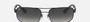 Ray-Ban RB3445 006/11 rectangular sunglasses for men in full rim metal, with matte black frame, and grey gradient lenses. 61mm in lens size, 17mm in bridge size, and 130mm in temple length.