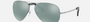 Ray-Ban RB3449 003/30 pilot sunglasses for unisex in semi-rimless metal, with silver frame, and silver lenses. 59mm in lens size, 14mm in bridge size, and 135mm in temple length.