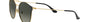 Ray-Ban RB3546 187/71 round sunglasses for women in full rim metal, with black on gold frame, and grey gradient lenses. 52mm in lens size, 20mm in bridge size, and 145mm in temple length.