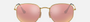 Ray-Ban Hexagonal Flat Lenses RB3548N 001/Z2 hexagonal sunglasses for unisex in full rim metal, with gold frame, and bronze lenses. 51mm in lens size, 21mm in bridge size, and 145mm in temple length.