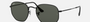 Ray-Ban Hexagonal Flat Lenses RB3548N 002/58 hexagonal sunglasses for unisex in full rim metal, with black frame, and green lenses. 54mm in lens size, 21mm in bridge size, and 145mm in temple length.