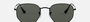 Ray-Ban Hexagonal Flat Lenses RB3548N 002/58 hexagonal sunglasses for unisex in full rim metal, with black frame, and green lenses. 54mm in lens size, 21mm in bridge size, and 145mm in temple length.