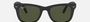 Ray-Ban Wayfarer Folding Classic RB4105 601S square sunglasses for men in full rim plastic, with black frame, and green lenses. 50mm in lens size, 22mm in bridge size, and 140mm in temple length.