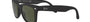 Ray-Ban Wayfarer Folding Classic RB4105 601S square sunglasses for men in full rim plastic, with black frame, and green lenses. 50mm in lens size, 22mm in bridge size, and 140mm in temple length.