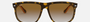 Ray-Ban Boyfriend RB4147 710/51 square sunglasses for men in full rim plastic, with light havana frame, and light brown gradient lenses. 60mm in lens size, 15mm in bridge size, and 145mm in temple length.