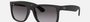 Ray-Ban Justin Classic RB4165 601/8G square sunglasses for men in full rim plastic, with matte rubber black frame, and dark grey lenses. 51mm in lens size, 16mm in bridge size, and 145mm in temple length.