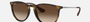 Ray-Ban Erika Classic RB4171 865/13 round sunglasses for women in full rim plastic, with matte havana frame, and brown lenses. 54mm in lens size, 18mm in bridge size, and 145mm in temple length.