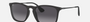 Ray-Ban Chris RB4187 622/8G square sunglasses for men in full rim plastic, with rubber black frame, and light grey gradient dark grey lenses. 54mm in lens size, 18mm in bridge size, and 145mm in temple length.