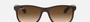 Ray-Ban Andy RB4202 607313 square sunglasses for men in full rim plastic, with matte brown frame, and brown gradient lenses. 55mm in lens size, 17mm in bridge size, and 145mm in temple length.