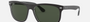 Ray-Ban RB4226 605271 square sunglasses for men in full rim plastic, with matte black on transparent frame, and green lenses. 56mm in lens size, 16mm in bridge size, and 145mm in temple length.