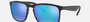 Ray-Ban RB4264 Chromance RB4264 601SA1 square sunglasses for men in full rim plastic, with matte black frame, and blue chromance lenses. 58mm in lens size, 18mm in bridge size, and 145mm in temple length.