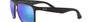 Ray-Ban RB4264 Chromance RB4264 601SA1 square sunglasses for men in full rim plastic, with matte black frame, and blue chromance lenses. 58mm in lens size, 18mm in bridge size, and 145mm in temple length.